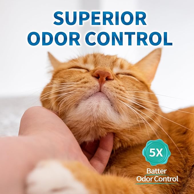 Made4Pets Cat Litter Crystals, Non Clumping Cat Litter Odor Control Kitty Litter Non Clumping No scooping Low Dust, Low Tracking, Lightweight, Dehydrates Waste,Cologne– 8.6 lbs (2 x 4.3 lb Packs)-Mewly Pet