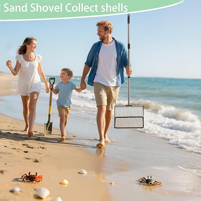 Chicken Poop Scooper - 54-Inch Long Handle Chicken Coop Cleaner, 10-Inch Wide Metal Waste Scooper for Poultry, Rabbit Hutch & Pet Cages-Mewly Pet