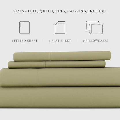 Linen Market Queen Sheet Set 4 Piece - Ultra Comfortable & Breathable Cooling Queen Bed Sheets - Deep Pocket & Wrinkle-Free Sheets Fits 16" Mattress - Extra Soft & Oeko-TEX Certified - Sage