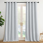 NICETOWN Greyish White Ring Top Panels - Thermal Insulated Shades for Nursery, Kids Room, Yard, Closet, Garage - Breathable Fabric, Privacy Assured, 2 Panels, W52 x L95