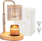 Candle Warmer Lamp with Timer: Gold Candle Warming Lamp Height Adjustable Wax Melt Warmer Dimmable Modern New Home Bedroom Decor Housewarming Gift for Women