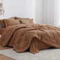 Love's cabin California King Comforter Set Mocha Mousse, 7 Pieces California King Bed in a Bag, All Season Bedding Sets with 1 Comforter, 1 Flat Sheet, 1 Fitted Sheet, 2 Pillowcase and 2 Pillow Sham