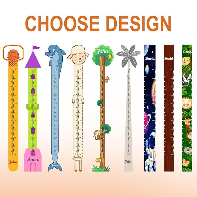 Personalized Growth Chart for Wall, Wooden Height Chart for Kids, Cute Height Measurement for Child/Girls/Boys, Baby and Toddler's Playroom/Kid's Room/Nursery Decor, Astronaut