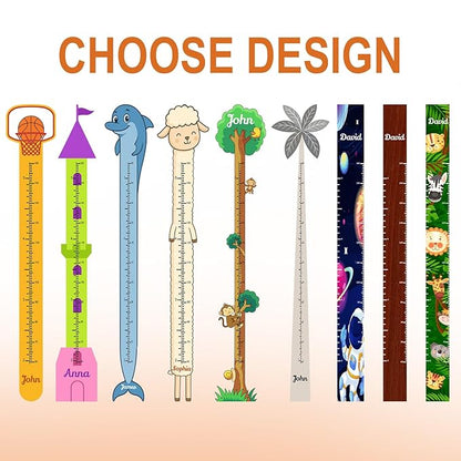 Personalized Growth Chart for Wall, Wooden Height Chart for Kids, Cute Height Measurement for Child/Girls/Boys, Baby and Toddler's Playroom/Kid's Room/Nursery Decor, Astronaut