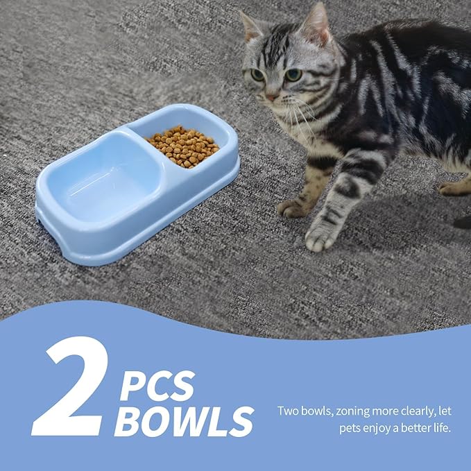 PAWISE Cat Litter Box Set, Small Cat Kitten Starter Kit, Include Cats Toilet Kitten Litter Pan, Cat Litter Scoop, Double Dish Cat Bowl, Cat Mouse Toy, Cat Ball Toy-Mewly Pet