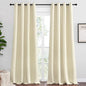 NICETOWN Beige Room Darkening Curtains 90" Long for Boho Farmhouse Home Decoration, Window Treatment Total Privacy Drape Panels for Bedroom Living Room (55" Wide, Set of 2)