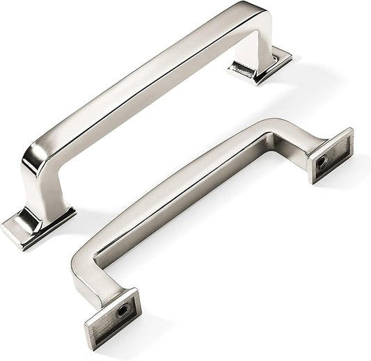 kHTumeWare 10 Pack 5 Inch Cabinet Handles - Polished Nickel Kitchen Hardware - Pulls and Drawer Handles for Cabinets