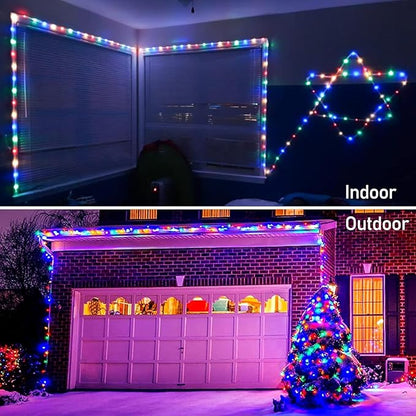Color Changing Rope Lights String Lights for Bedroom, Battery Powered Light Strip 40ft 8 Modes Hanging Fairy Lights with Remote for Camping Halloween Christmas, 2 Pack