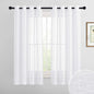 RYB HOME Sheer Curtains 63 inch Length 2 Panels - Linen Textured Fabric Semi Transparent Light Filtering Curtains for Living Room Bedroom Office Bathroom, Width 52 x Length 63 inches, 2 Panels
