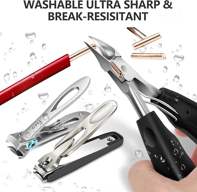 Toe Nail Clippers for Thick Nails - 5PCS Heavy Duty Toenail Clipper for Men, 37mm/16mm Wide Jaw Opening Nail Clippers-Mewly Pet