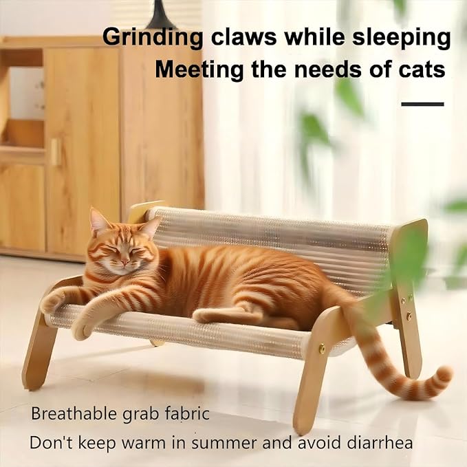 Scratcher Bed,Scratcher Couch,Scratcher Lounger,for Indoor Cats,Sisal Scratcher 2 in 1 Cat Couch, Wear-Resistant Scratching Lounge Chair,Additional Gift Sisal Scratcher-Mewly Pet