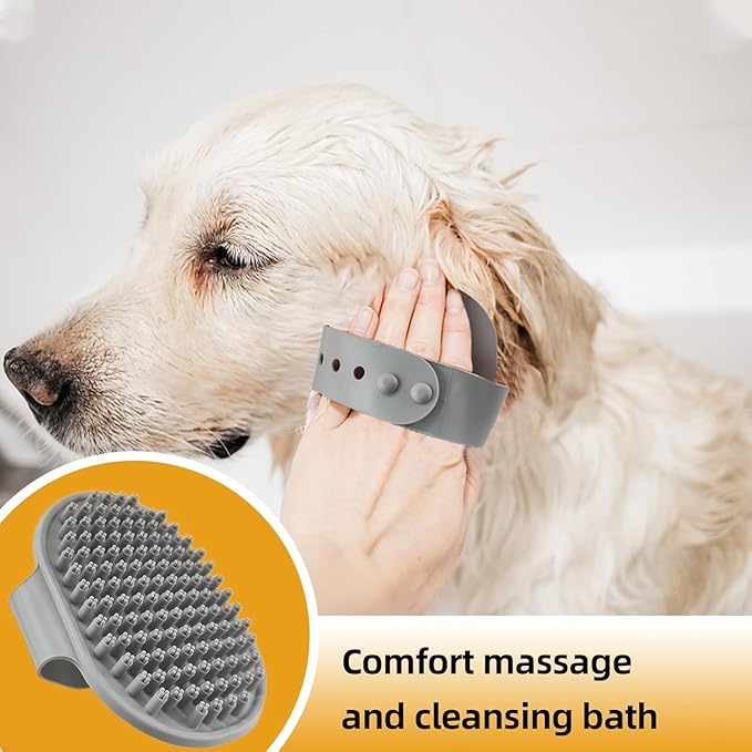 Dog Brush for Shedding,6 PCS in One Pet Slicker Hair Brush Kit Organizer Bag - Dog Cat Grooming Deshedding Undercoat Rake Brush Comb for All Small Large Dogs Cats Grey-Mewly Pet