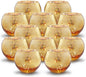Volens Round Gold Votive Candle Holders, Mercury Glass Candle Holder Set of 12, Thanksgiving Decorations for Home