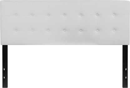 Flash Furniture Lennox Tufted Upholstered Queen Size Headboard in White Vinyl