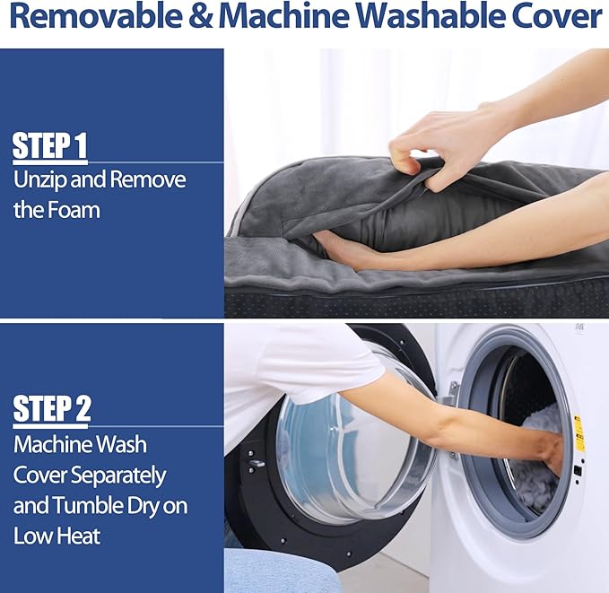 Orthopedic Dog Beds for Large Dogs, Waterproof Dogs Beds, Memory Foam Dog Couch Beds, Comfy Bolster Pet Beds with Removable Washable Cover, Nonskid Bottom (Large, Dark Grey)-Mewly Pet