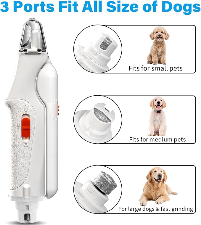 2 in 1 Dog Nail Clippers & Cat Nail Clippers Trimmers for Large Medium Small Dogs Cats Claw Trimmer Quick Sensor and Safety Guard USB Rechargeable Dogs Nail Trimmer with Catcher & 2 LED Lights-Mewly Pet