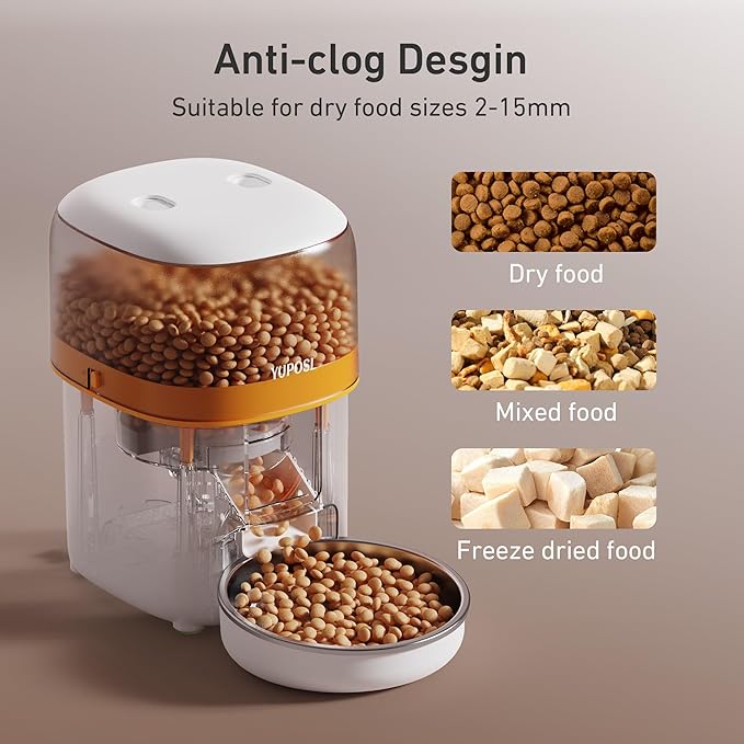 Automatic Cat Feeders - 3L Cat Food Dispenser Easy to Use, Timed Automatic Pet Feeder with Over 180-day Battery Life, 1-6 Meals Dry Food Programmable Portion Control Also for Dogs-Mewly Pet