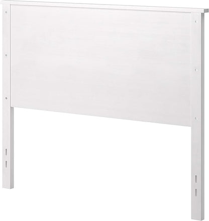 Glenwillow Home Farmhouse Style Wood Panel Headboard in Gloss White - Full Size
