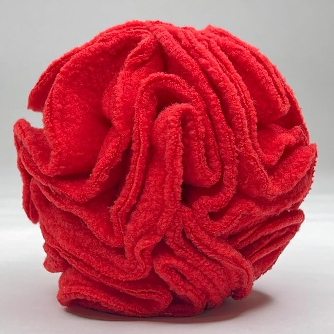 Puppy and Small Breed Snuffle Interactive Foraging Dog Puzzle Ball Toy Red with Crinkle-Mewly Pet