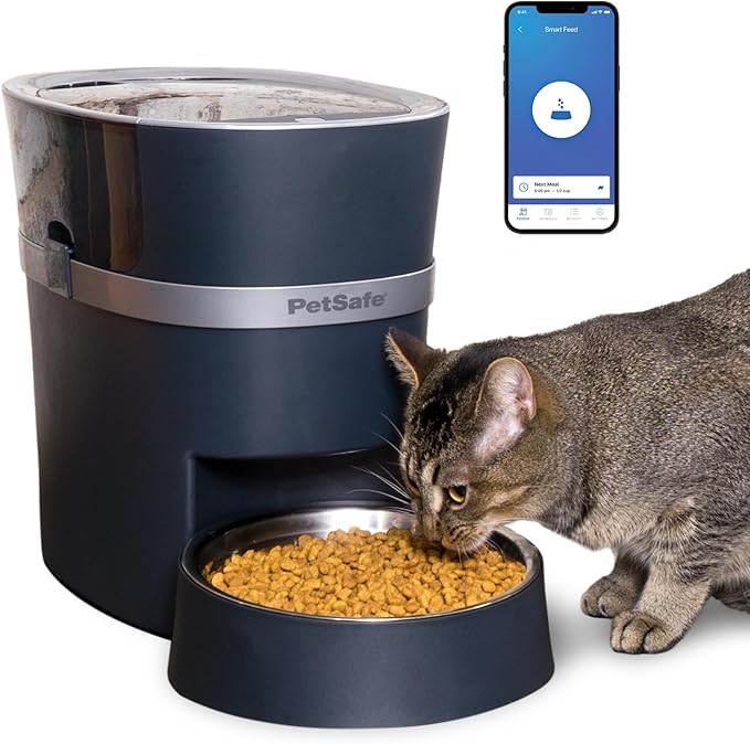 PetSafe Smart Feed - Electronic Pet Feeder for Cats & Dogs - 6L/24 Cup Capacity - Programmable Mealtimes - Alexa, Apple & Android Compatible - Backup Batteries Ensure Meal Delivery During Power Outage-Mewly Pet