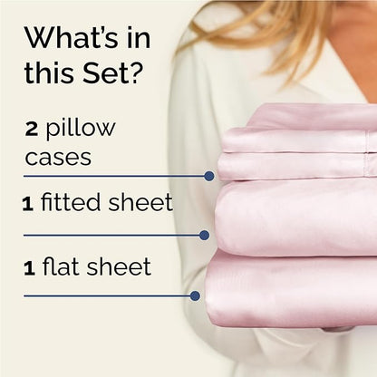 Twin XL 4 Piece Sheet Set - Comfy Breathable & Cooling - Soft Hotel Luxury Bedding Set with 8-16 Inch Deep Pockets - 1 Flat & 1 Fitted Sheet & 2 Pillowcases - Wrinkle Free & Easy Care - Lavender Pink