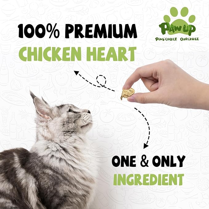 Freeze Dried Chicken Heart Pet Treats, High Protein Freeze-Dried Pet Food for Dogs, Cats, Fresh Ingredient, 3.2 oz, Rawhide Free, Gluten&Grain Free-Mewly Pet