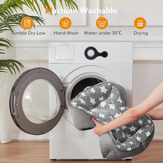 SIWA MARY Rectangle Dog Bed for Small Medium Dogs, Calming Dog Bed Medium Size Dog, Orthopedic Dog Sofa Bed, Warming Soft Calming Sleeping Puppy Bed, Pet Bed with Anti-Slip Bottom, S Plus(25"x21"x8")-Mewly Pet