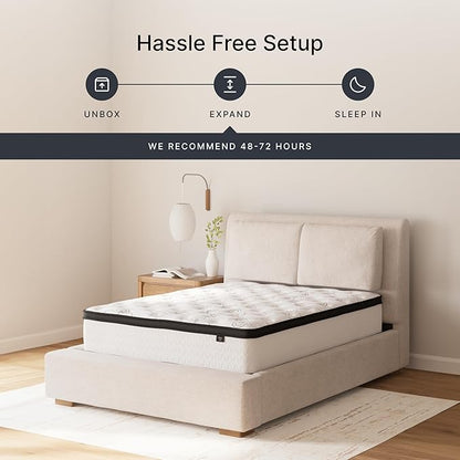 Ashley Chime Twin Mattress Hybrid 12 Inch Firm Memory Foam for Pressure Relief, Mattress In a Box with Cooling Gel, Fiberglass Free