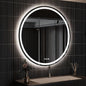 ROOMTEC LED Mirror,28" Round Backlit & Front-lit Vanity, Adjustable 3000K/4000K/6000K, Anti-Fog, Smart Touch, Stepless Dimmable