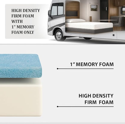 Foamma 6" x 36" x 72" Gel Memory Foam RV Bunk Mattress Replacement, Medium Firm, Pressure Relieving, Cooling Premium Comfort, USA Made, No Cover