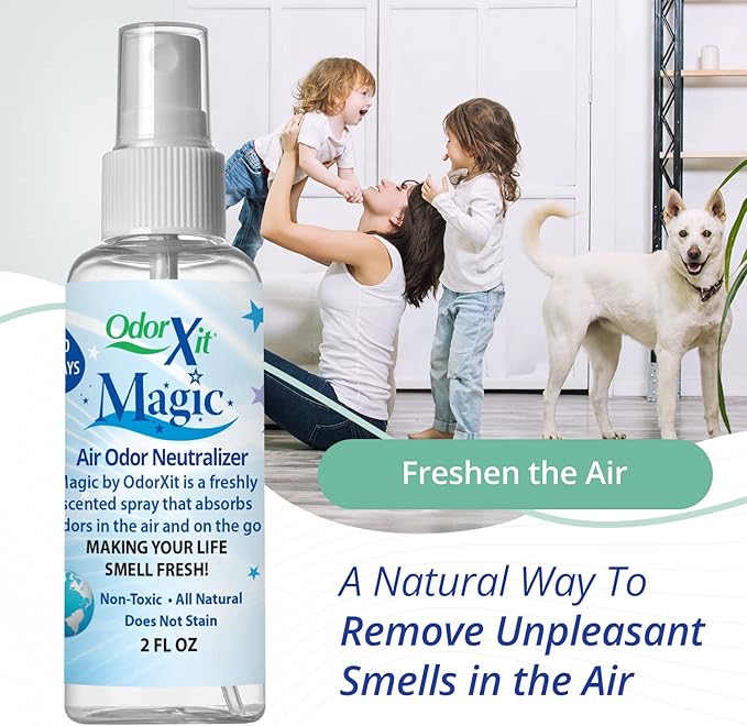 Magic Air Odor Neutralizer Spray, Powerful Dog & Cat Urine Odor Neutralizer, Safe Air Refresher for Home, Safe Odor Absorber for Pet, Closet & Any Strong Odor Remover, 2oz-Mewly Pet