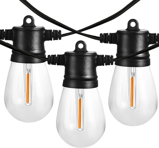 Banord 102FT Outdoor String Lights, Waterproof Patio Lights with 35 Shatterproof LED Bulb Hanging Light String, Black String Light Vintage Party Lights for Garden, Backyard, Porch, Cafe, Deck, Wedding