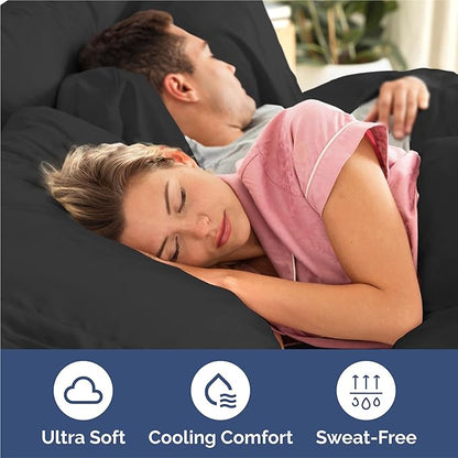 King 6 Piece Sheet Set - Comfy Breathable & Cooling - Ultra Soft Hotel Luxury Bedding Set with 8-16 Inch Deep Pockets - 1 Flat & 1 Fitted Sheet & 4 Pillowcases - Cozy, Wrinkle Free & Easy Care - Black