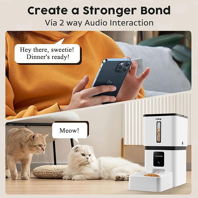 Automatic Dog Feeder with Camera WiFi: 33 Cups 5G App Control Easy Setup Cat Food Dispenser - HD 1080P Video Recording Timed Pet Feeder for Cat Dog Small-Pet-Mewly Pet