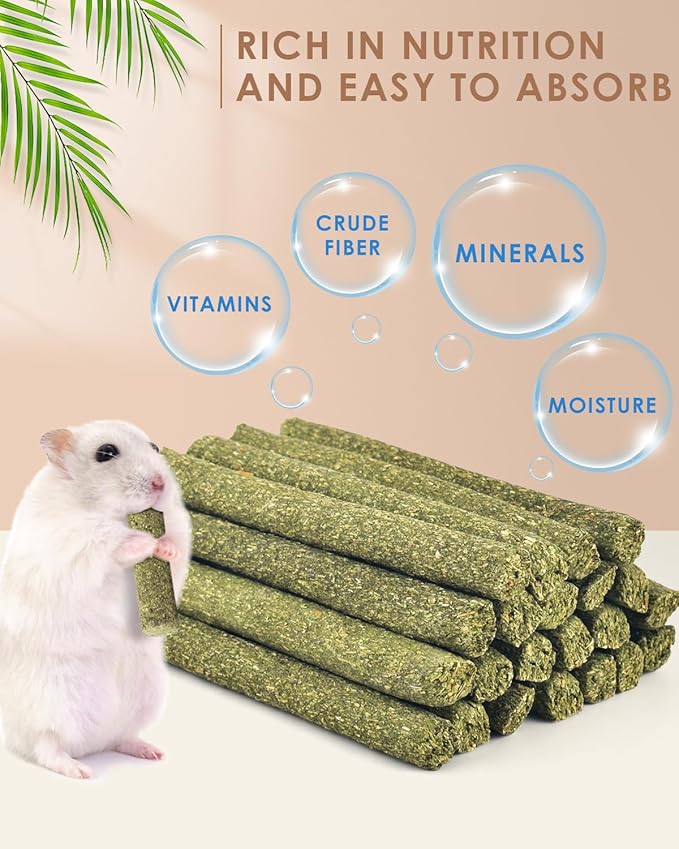 Bissap 22PCS Rabbit Chew Sticks, Mixed Natural Timothy Hay Flower Rose Dahlberg Daisy and Forget-me-not Chew Toys Treats for Bunny Chinchilla Guinea Pig Hamster and Other Small Pets Molar Snacks-Mewly Pet