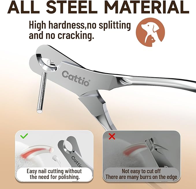 Dog Nail Clippers - All Steel Material, Built-in Spring,Heavy Duty Dog Nail Trimmer Full Metal Razor Sharp Professional for All Dogs Cats with Thick Toena,Dog Nail Trimmers-Mewly Pet