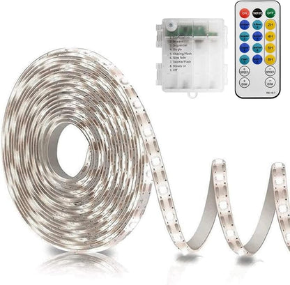 echosari Strip Lights Battery Operated, 16.5Ft 150 LED 2835 SMD Closet Strip Lights with Remote for Bedroom, Kitchen, Cabinet Décor (Cool White)