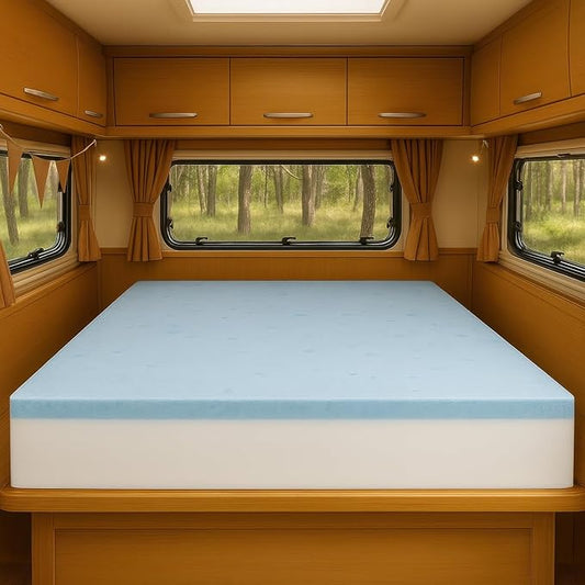 Foamma 2” x 30” x 75” Truck, Camper, RV Travel Visco Gel Memory Foam Bunk Mattress Topper, Made in USA, Comfortable, Travel Trailer, CertiPUR-US Certified, Cover Not Included