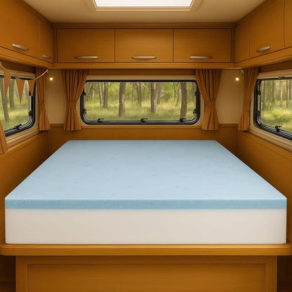 Foamma 10” x 32” x 75” Camper/RV Travel Gel Memory Foam Bunk Mattress Topper, Made in USA, Comfortable, Travel Trailer, CertiPUR-US Certified, Cover Not Included