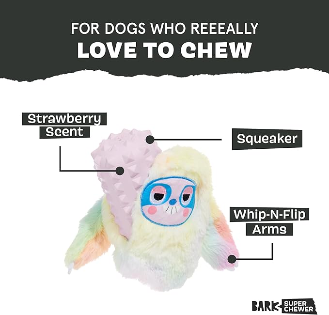 Barkbox Grateful Ted Dog Toy for Medium Dogs – Strawberry-Scented Rip & Reveal Toy for Determined Chewers and Interactive Playtime-Mewly Pet