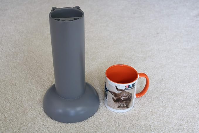 Cat Teaser Wand Holder. Keep Cats Safe with This Unique Cat Toy Storage Solution. Organize Feather Cat Wand Toys. Patent Pending (Gray)-Mewly Pet