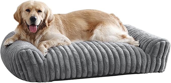 Arlee Saddle Sofa Memory Foam Pet Bed, Comfortable & Washable, Ideal for Dogs and Puppies, Extra Comfort, Couch Design, Crate & Kennel Furniture, Pet Supplies & Essentials, Grey, Large-Mewly Pet