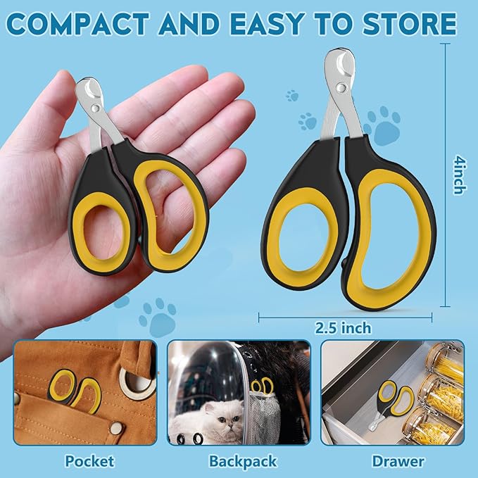 Cat Nail Clippers, Professional Pet Claw Clippers for Indoor Cats, Kittens, Small Dogs, Puppys, Birds, Rabbits, Safe Nail Trimmer and Grooming Tools for Small Animals Home Pets-Mewly Pet