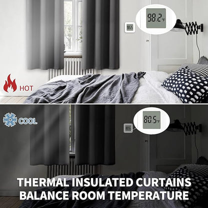 BGment Blackout Curtains for Bedroom - Grommet Thermal Insulated Room Darkening Curtains for Living Room, Set of 2 Panels, Each 46 x 63 Inch, Dark Grey