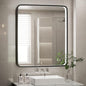 30X36 Inch LED Mirror for Bathroom,Black Metal Frame Lighted Vanity Mirror,Large Wall Mounted Makeup Mirror,6000K,Dimmable Anti-Fog