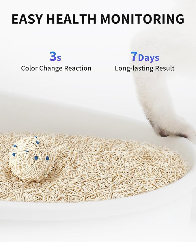PETKIT New Occult Blood Monitoring Cat Litter, Ultra Absorbent Clumping Mixed Tofu Bentonite Litter, Odor Control and Dust Free-Mewly Pet