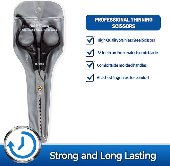 Pet Magasin Pet Thinning Shears - Professional Thinning Scissors with Toothed Blade-Mewly Pet