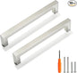 Cabinet Pulls Brushed Nickel Cabinet Handles Square Drawer Pulls, 10 Pack 6-1/4 Inch Stainless Steel Kitchen Door Cupboard Cabinet Handles, Cabinet Hardware Drawer Handles, 160mm Hole Centers
