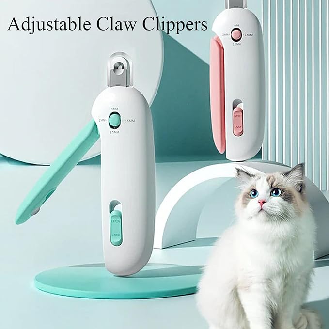 Celery Pets Nail Clippers, Adjustable Claw Clippers for Cats, Round-Hole Trimmer with Dust Storage, Safe Pet Claw Clipper Grooming Tool, Adjustable Nail Cutter for Small Large Cat/Dog (Pink)-Mewly Pet