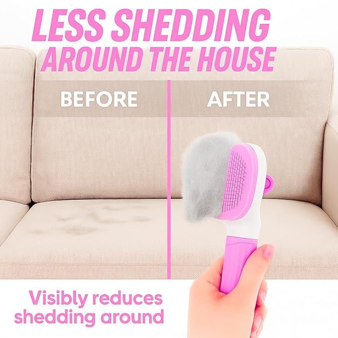 Namylya Cat Brush for Shedding & Grooming – Slicker Brush for Dogs and Cats with Long Hair – Removes Tangles, Mats & Loose Fur-Mewly Pet